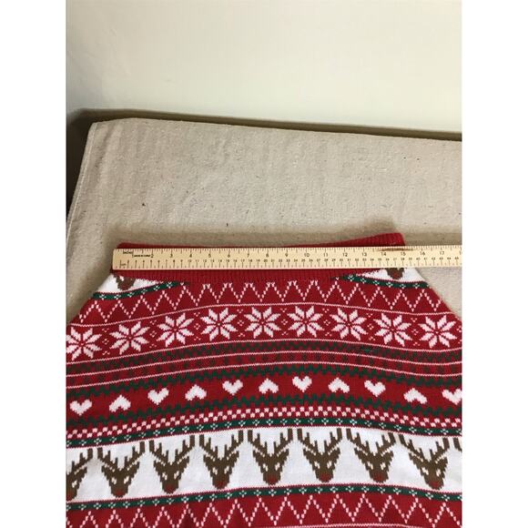 Born Famous Women Christmas Holiday Snowflake/Reindeer Sweater Mini Skirt Sz.Med - Picture 5 of 10